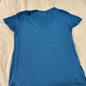 Women's Blue V-Neck Top
